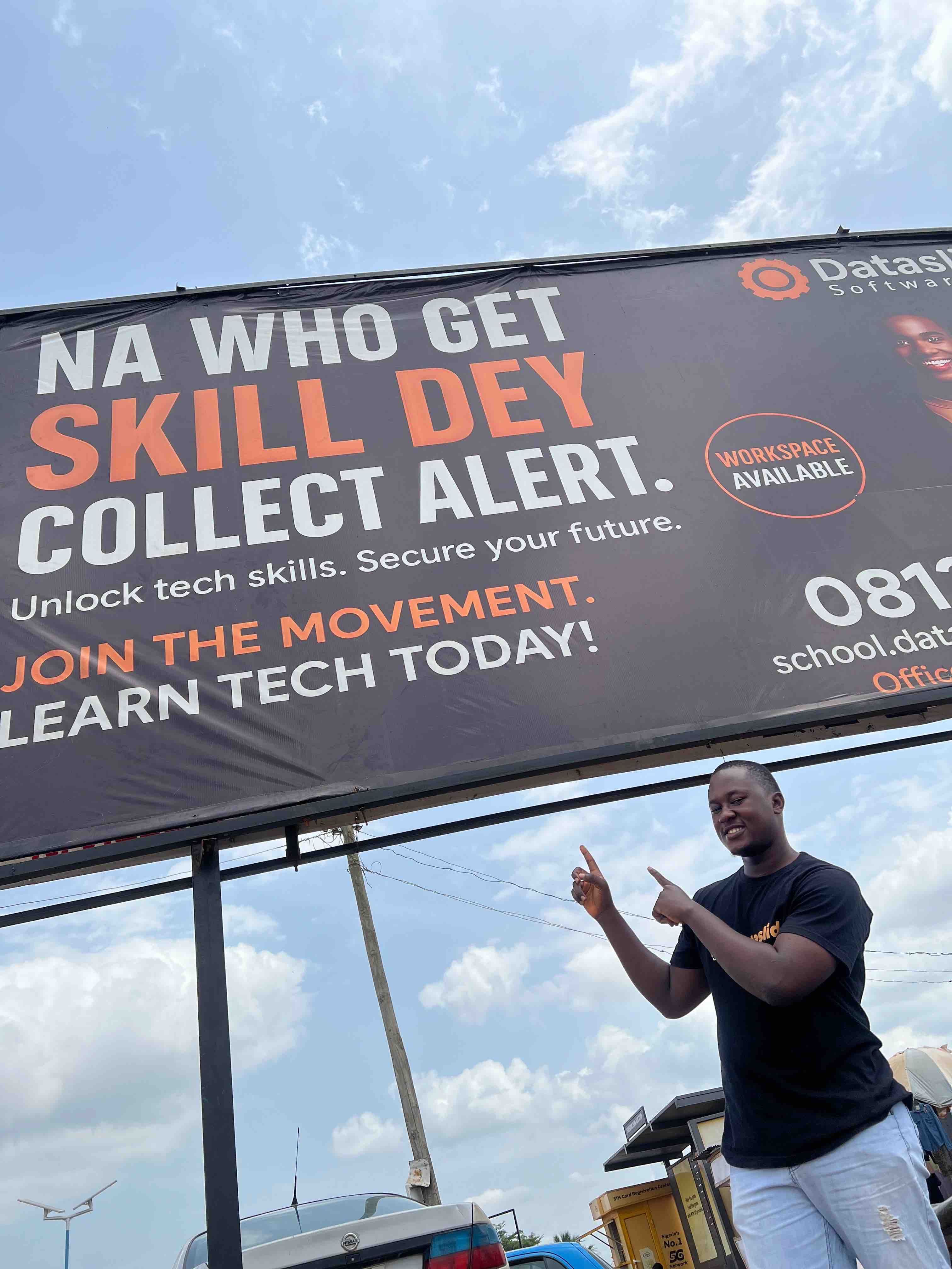 Founder with Our Billboard at ogooluwa